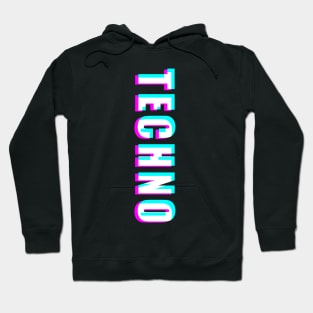 3D Techno Text - Upright Hoodie